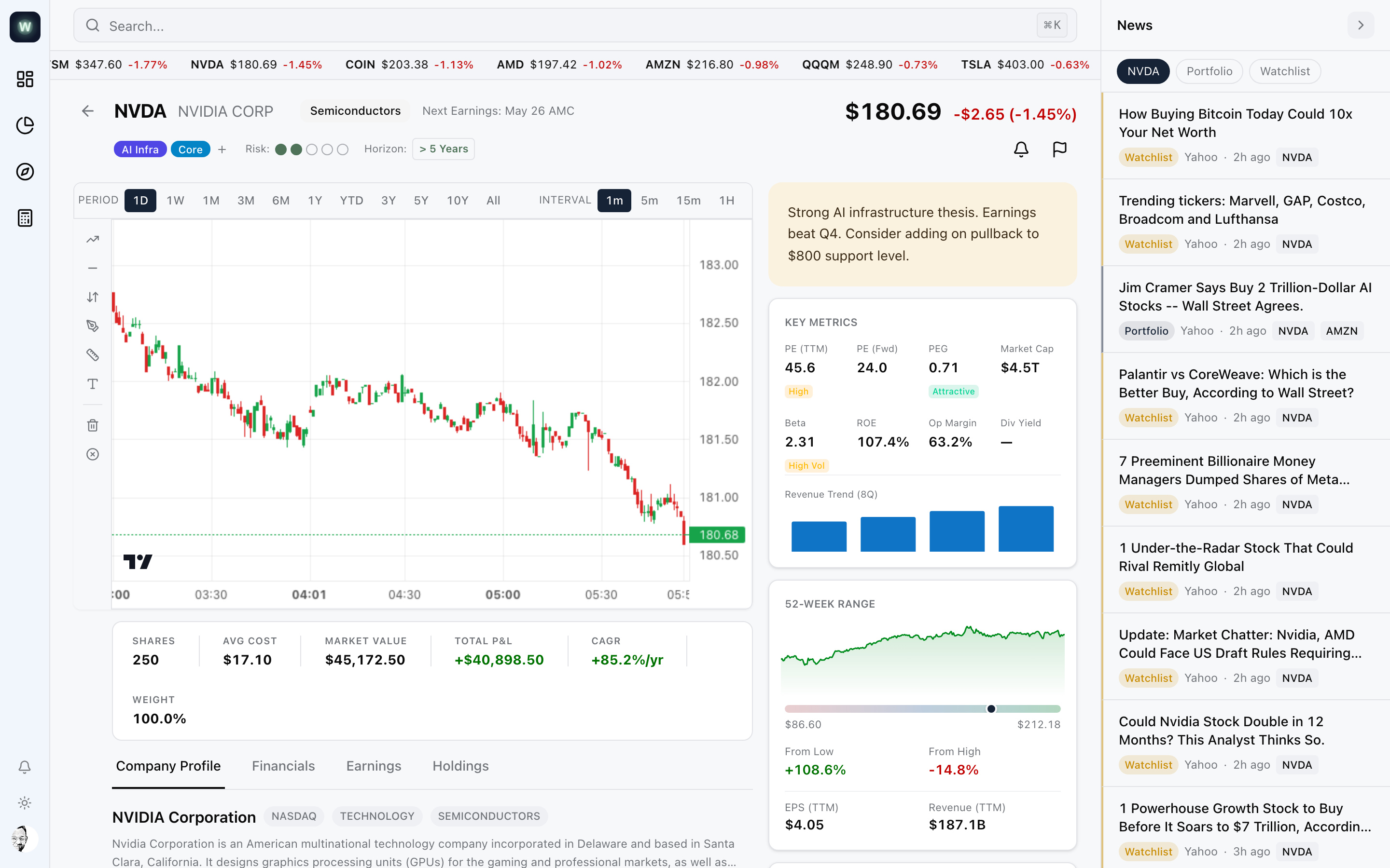 Single-screen decision page